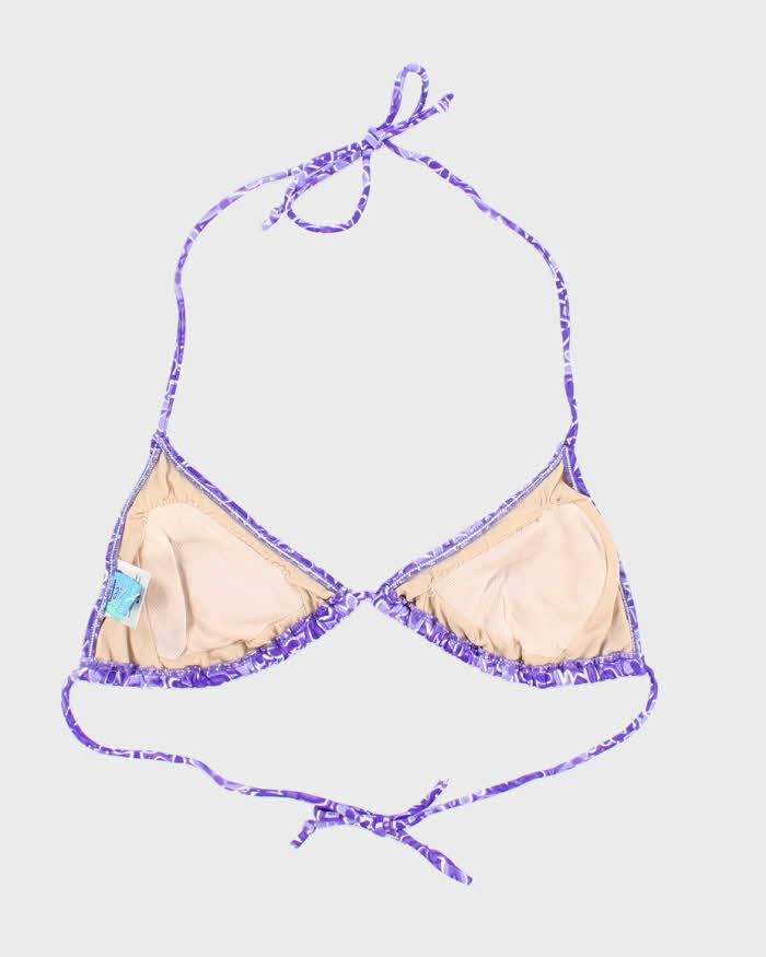 Vintage 90s Daffy Purple Floral Bikini Top - M