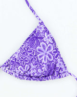 Vintage 90s Daffy Purple Floral Bikini Top - M