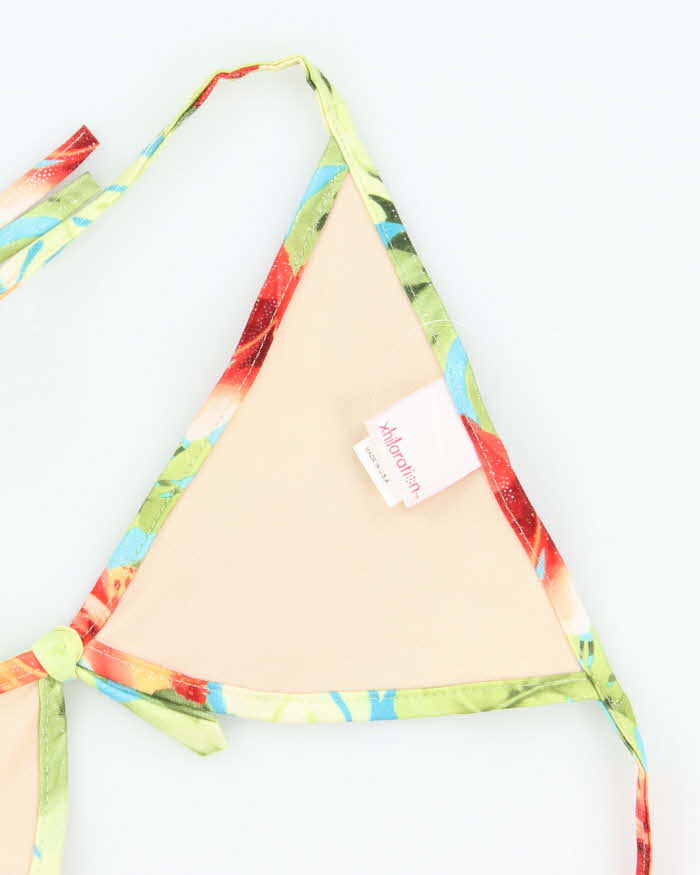 Vintage 90s Xhilaration Shimmery Floral Bikini Top - XL
