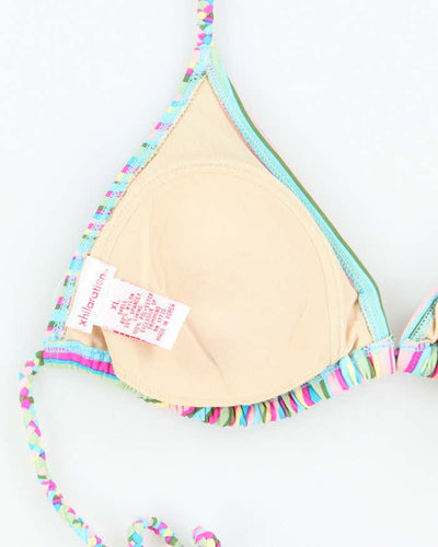 Vintage 90s Xhilaration Stripe Bikini Top - XL