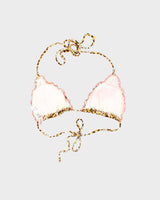 Vintage Y2k 00s Lula Fama Leopard print Rhinestone Bikini Top - S