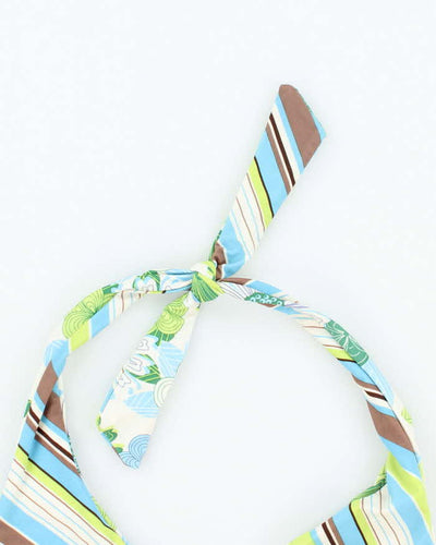 Vintage Y2k 00s Floral & Stripey Reversible Bikini Top - XL