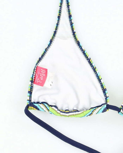 Vintage Y2k 00s Jantzen Ruby Stripey Bikini Top - M