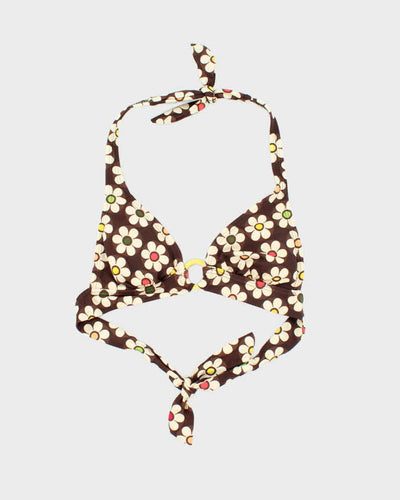 Vintage Y2k 00s Decree Floral O Ring Bikini Top - S