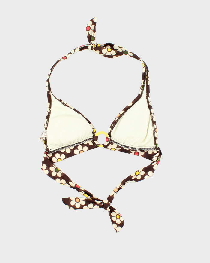 Vintage Y2k 00s Decree Floral O Ring Bikini Top - S