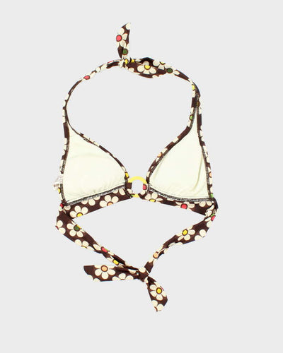 Vintage Y2k 00s Decree Floral O Ring Bikini Top - S