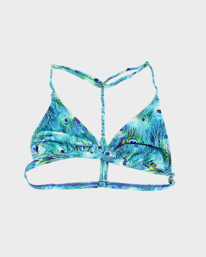 Vintage Y2k 00s La Vie En Rose Peacock Bikini Top - XS