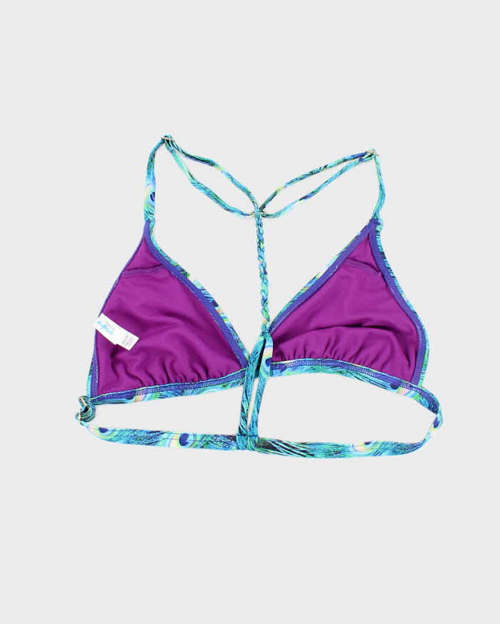 Vintage Y2k 00s La Vie En Rose Peacock Bikini Top - XS