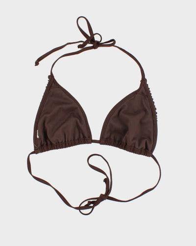 Vintage Y2k 00s Brown Beaded Bikini Top - L