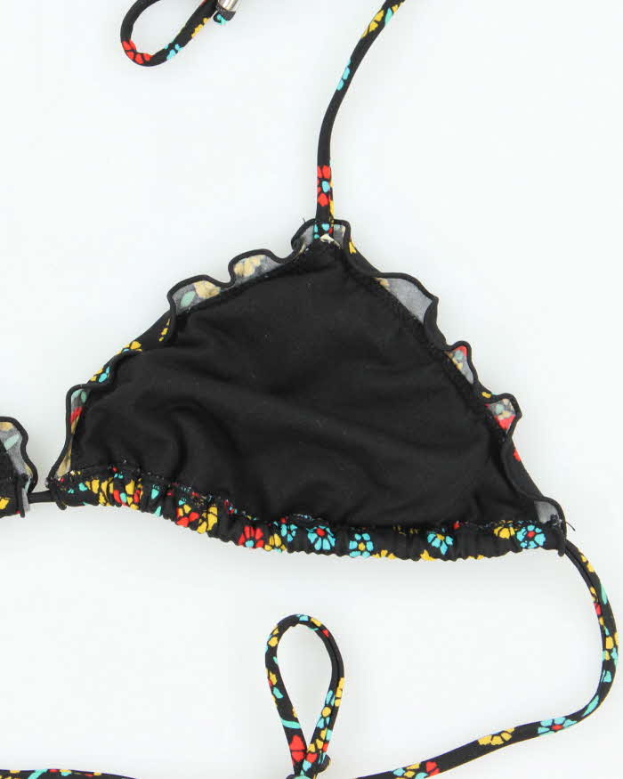 Vintage Y2k 00s Billabong Floral Ruffle Bikini Top - S