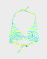 Vintage Y2k 00s Floral &amp; Stripey Reversible Bikini Top - M