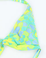 Vintage Y2k 00s Floral &amp; Stripey Reversible Bikini Top - M