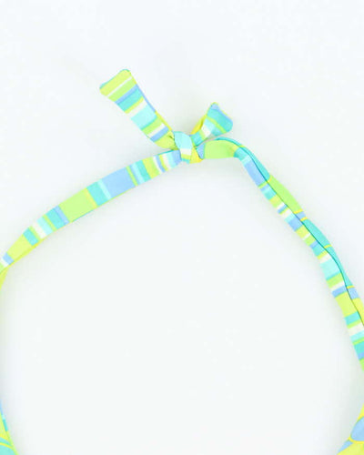 Vintage Y2k 00s Floral & Stripey Reversible Bikini Top - M