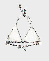 Vintage Y2k 00s Zebra Print Wooden O Ring Bikini Top - M