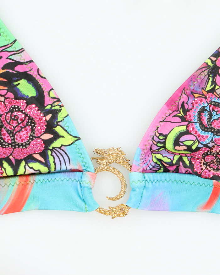 Vintage Y2k 00s Ed Hardy Rhinestone Bikini Top - S