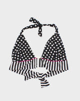 Vintage Y2k 00s Polka Dot &amp; Stripe Bikini Top - S