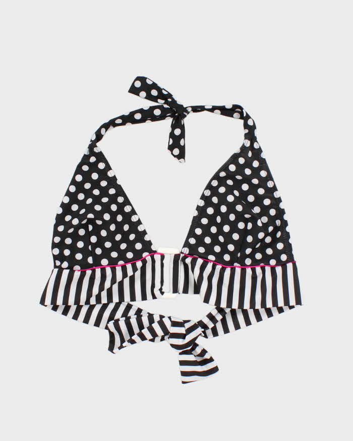 Vintage Y2k 00s Polka Dot &amp; Stripe Bikini Top - S