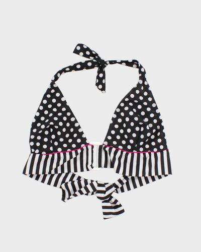 Vintage Y2k 00s Polka Dot & Stripe Bikini Top - S