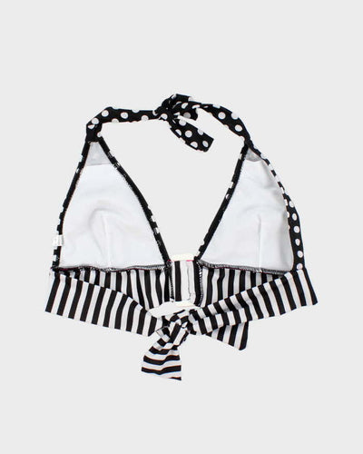 Vintage Y2k 00s Polka Dot & Stripe Bikini Top - S