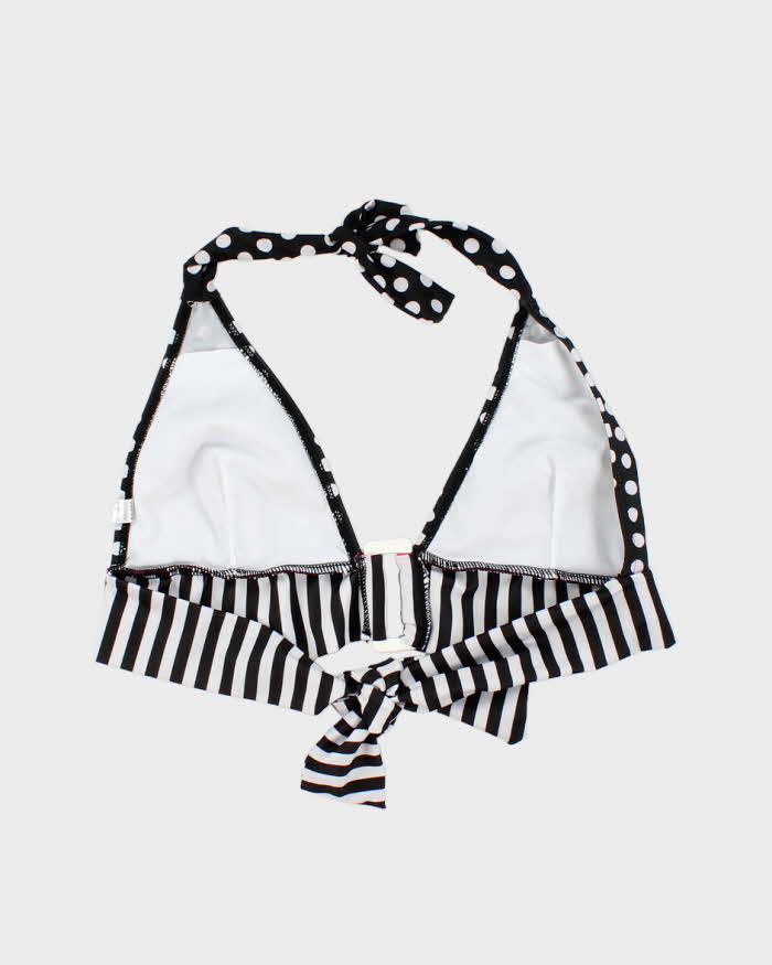 Vintage Y2k 00s Polka Dot & Stripe Bikini Top - S