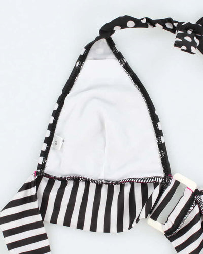 Vintage Y2k 00s Polka Dot & Stripe Bikini Top - S