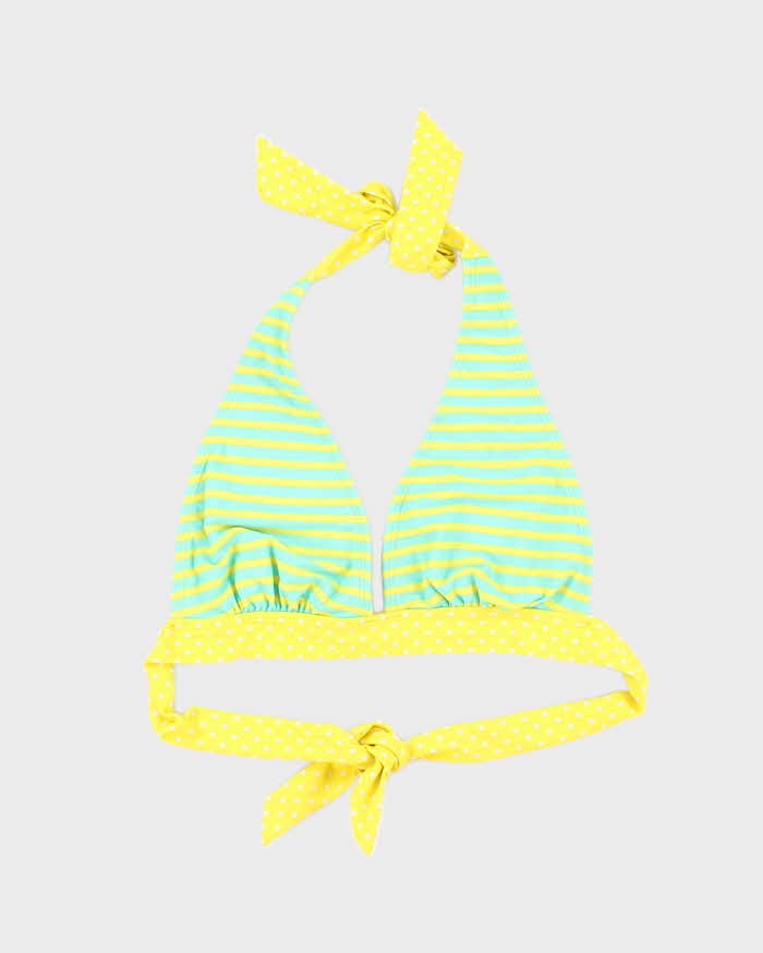 Vintage Y2k 00s Stripe &amp; Polka Dot Bikini Top - M