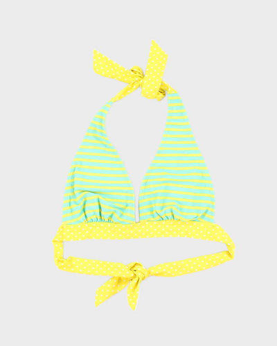 Vintage Y2k 00s Stripe & Polka Dot Bikini Top - M