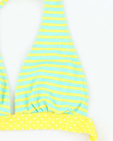Vintage Y2k 00s Stripe &amp; Polka Dot Bikini Top - M