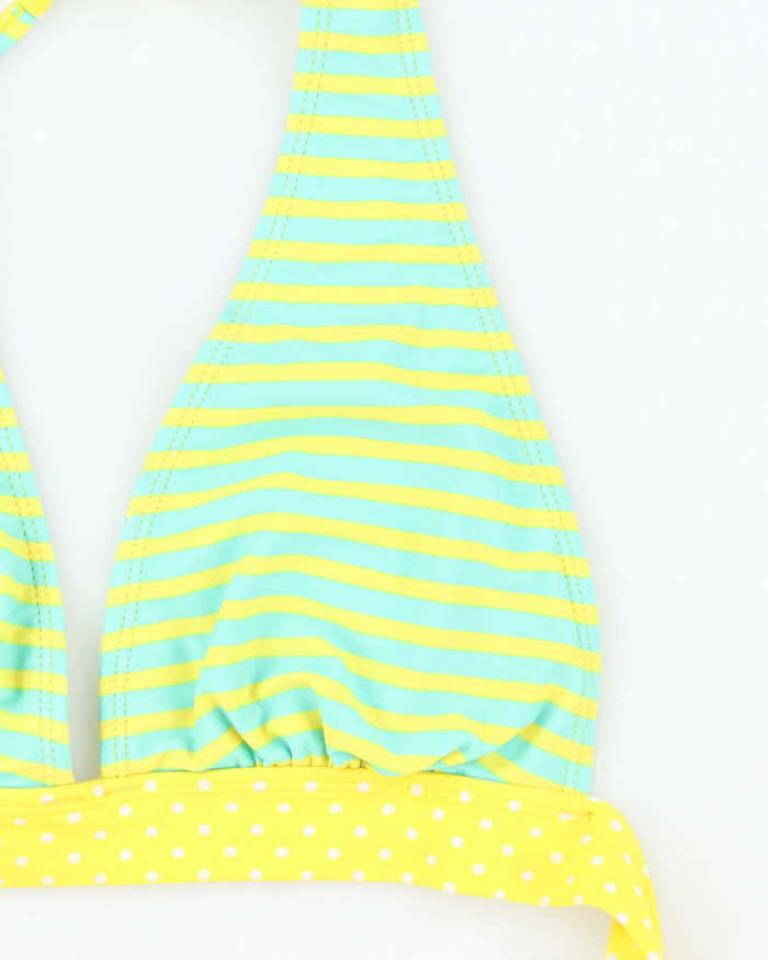 Vintage Y2k 00s Stripe &amp; Polka Dot Bikini Top - M