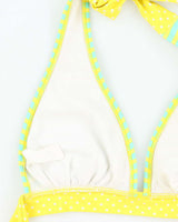 Vintage Y2k 00s Stripe &amp; Polka Dot Bikini Top - M