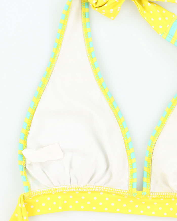 Vintage Y2k 00s Stripe &amp; Polka Dot Bikini Top - M