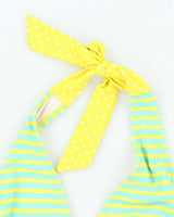 Vintage Y2k 00s Stripe &amp; Polka Dot Bikini Top - M