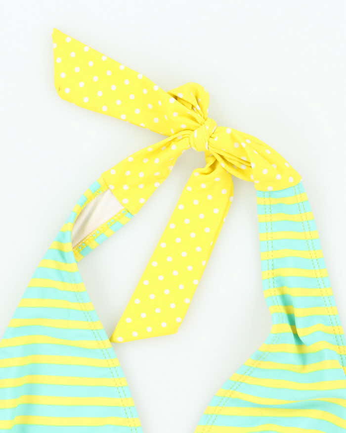 Vintage Y2k 00s Stripe &amp; Polka Dot Bikini Top - M