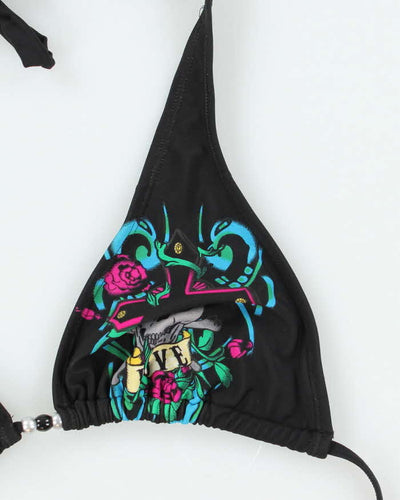 Vintage Y2k 00s Tattoo Skull Bikini Top - M