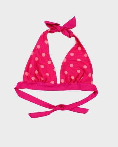 Vintage Y2k 00s Pink Polka Dot Bikini Top - S