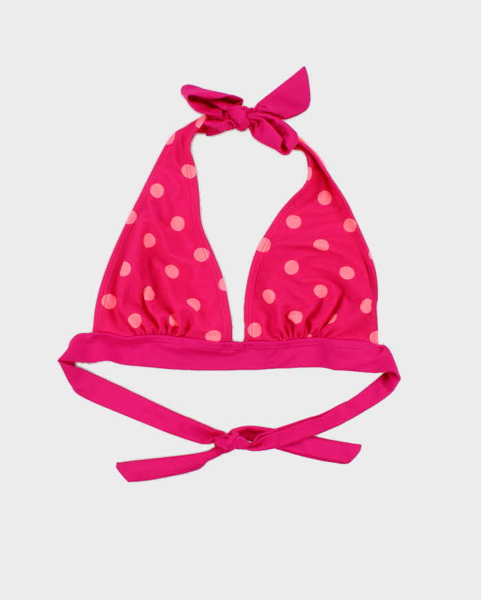 Vintage Y2k 00s Pink Polka Dot Bikini Top - S