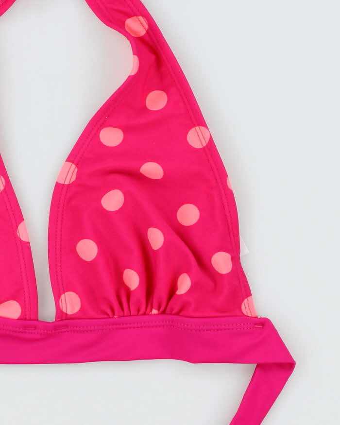 Vintage Y2k 00s Pink Polka Dot Bikini Top - S