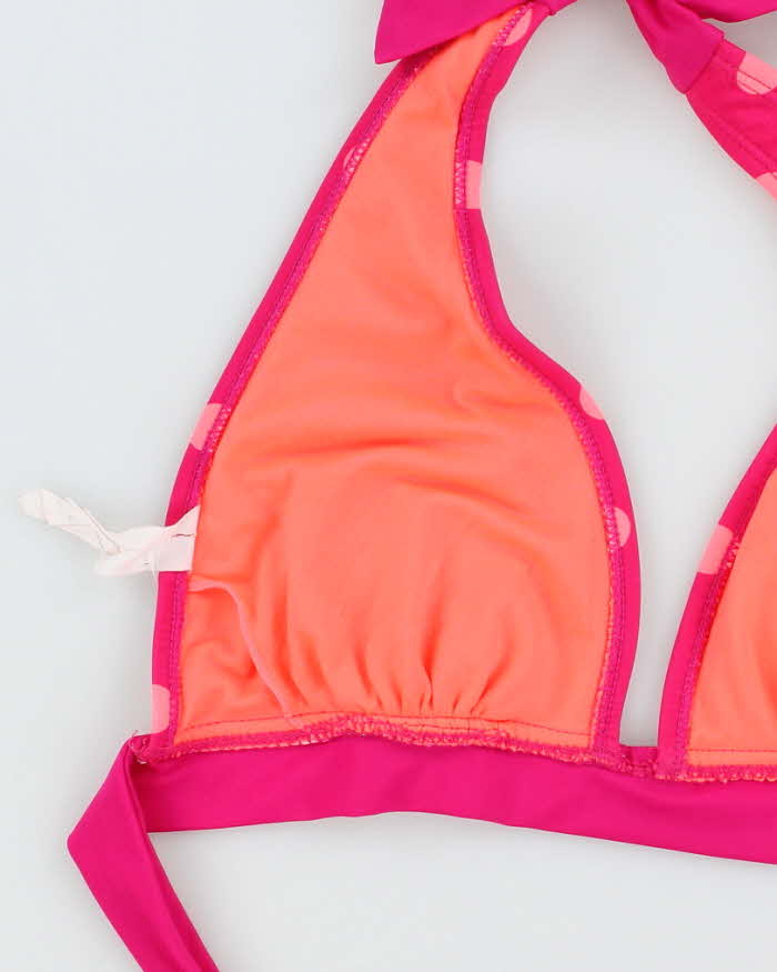 Vintage Y2k 00s Pink Polka Dot Bikini Top - S