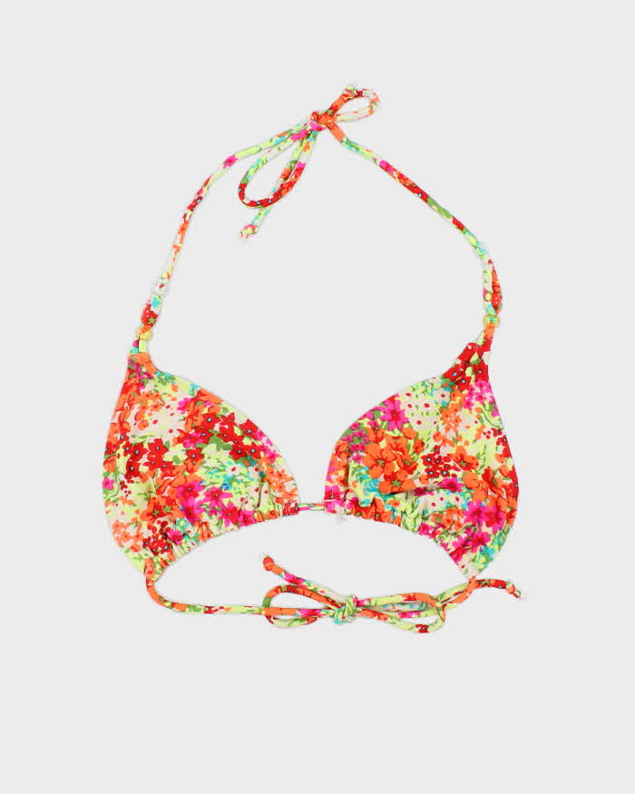Vintage Y2k 00s Floral Bead Bikini Top - M