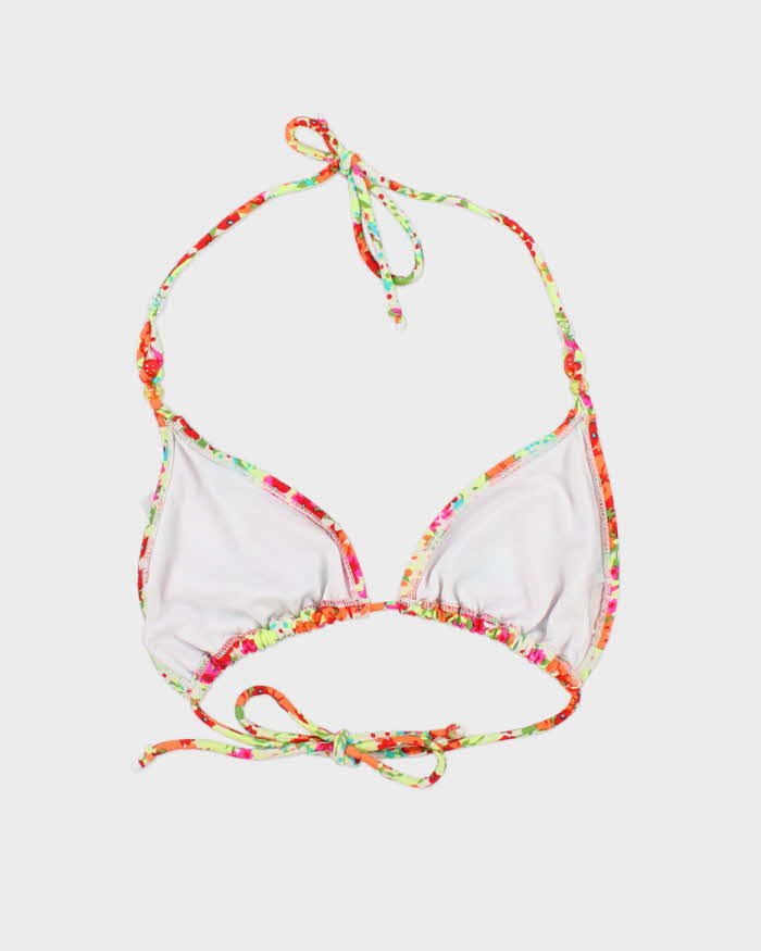 Vintage Y2k 00s Floral Bead Bikini Top - M