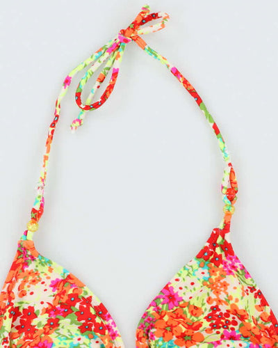 Vintage Y2k 00s Floral Bead Bikini Top - M