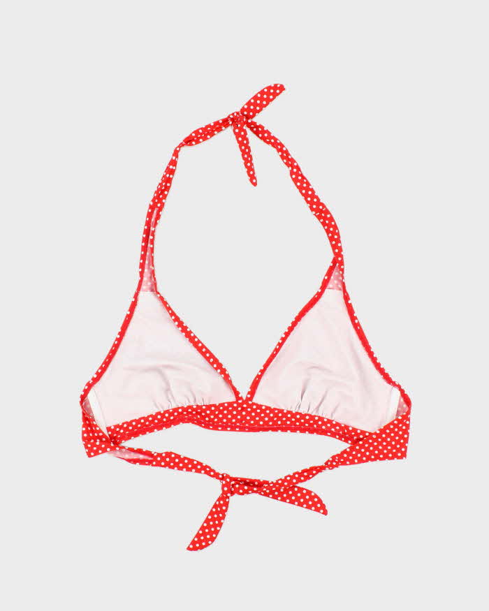 Vintage Y2k 00s Polka Dot Button Bikini Top - L