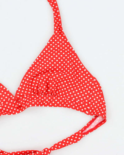Vintage Y2k 00s Polka Dot Button Bikini Top - L