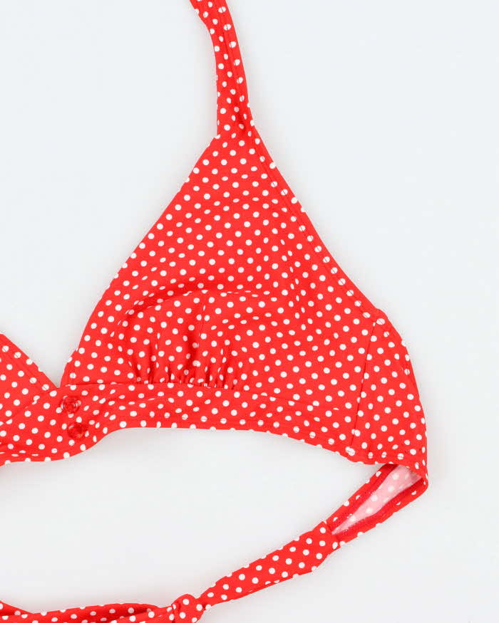 Vintage Y2k 00s Polka Dot Button Bikini Top - L