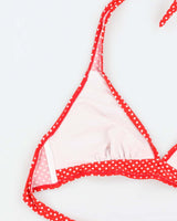 Vintage Y2k 00s Polka Dot Button Bikini Top - L