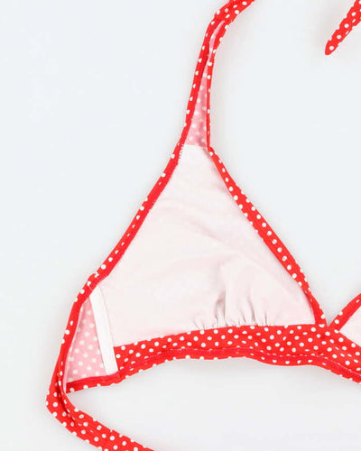 Vintage Y2k 00s Polka Dot Button Bikini Top - L