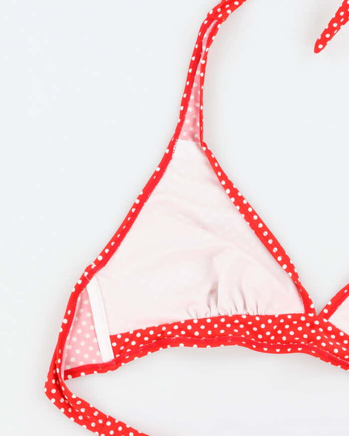 Vintage Y2k 00s Polka Dot Button Bikini Top - L