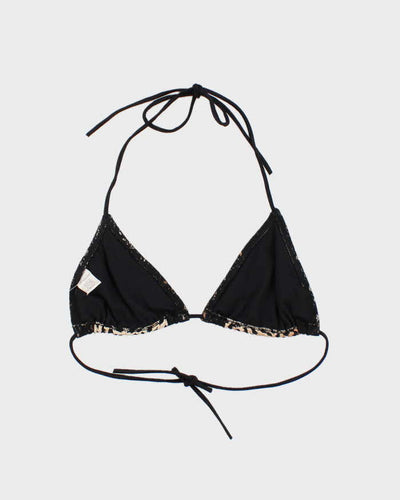 Vintage Y2k 00s Leopard Print Lace Bikini Top - L