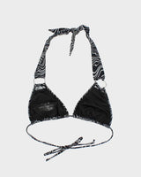 Vintage Y2k 00s Swirl Print Bikini Top - M