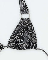 Vintage Y2k 00s Swirl Print Bikini Top - M
